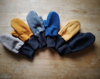 Organic winter gloves, pure new wool, mittens, wool gloves merino wool, women's wool mittens, wool fleece accessories