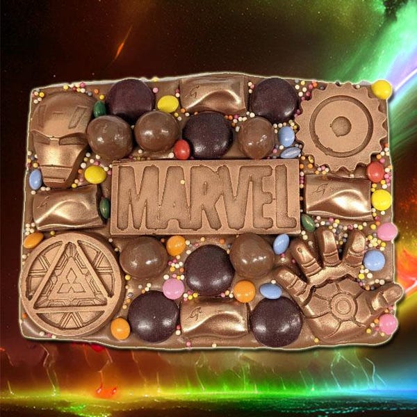 Personalised Super Figure Chocolate Slab, Birthday Gift, Easter