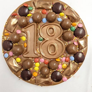 Chocolate Pizza, Chocolate Slab, Big Special Birthday Gift, Chocolate Gift, 10th, 15th, 16th, 18th, 21st, 30th, 40th, 50th, 60th any age.