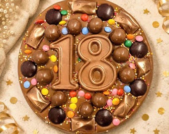 Handcrafted Belgian Chocolate Pizza Slab, Birthday Gift