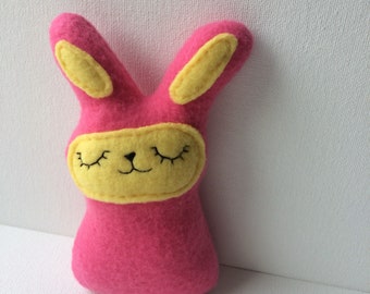 Hot pink mini bunny plush