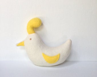 little quail softie | fort softie | yellow & white bird stuffed animal