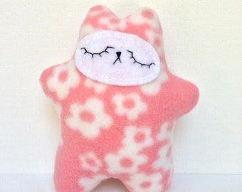 Pink flower little cat | fort softie | pink flower cat plushie