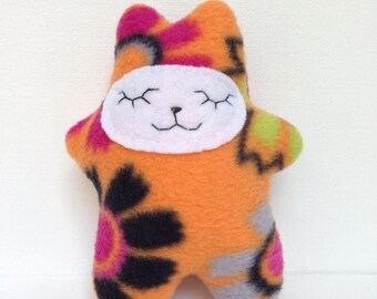 Little orange flower cat stuffed animal  | fort softie |