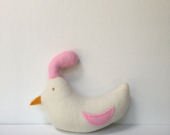 Little quail softie | fort softie | small pink & white bird stuffed animal