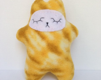 yellow tie dye fleece cat softie | fort softie | cat stuffed animal plush toy