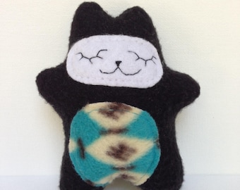 black navajo cat softie | fort softie | small cat plush toy