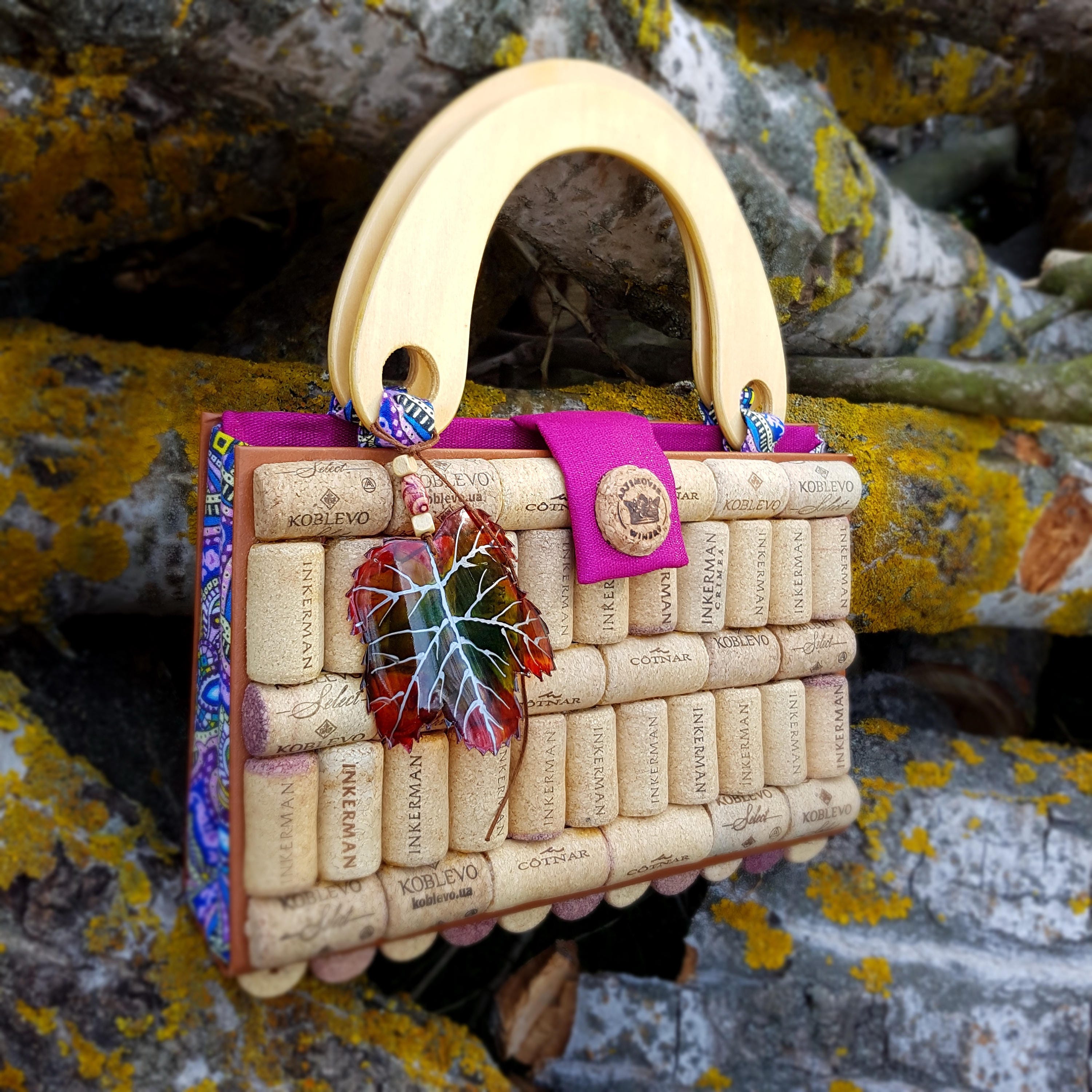 Wine Cork Bag Natural Cork Eco bag Original bag Etsy