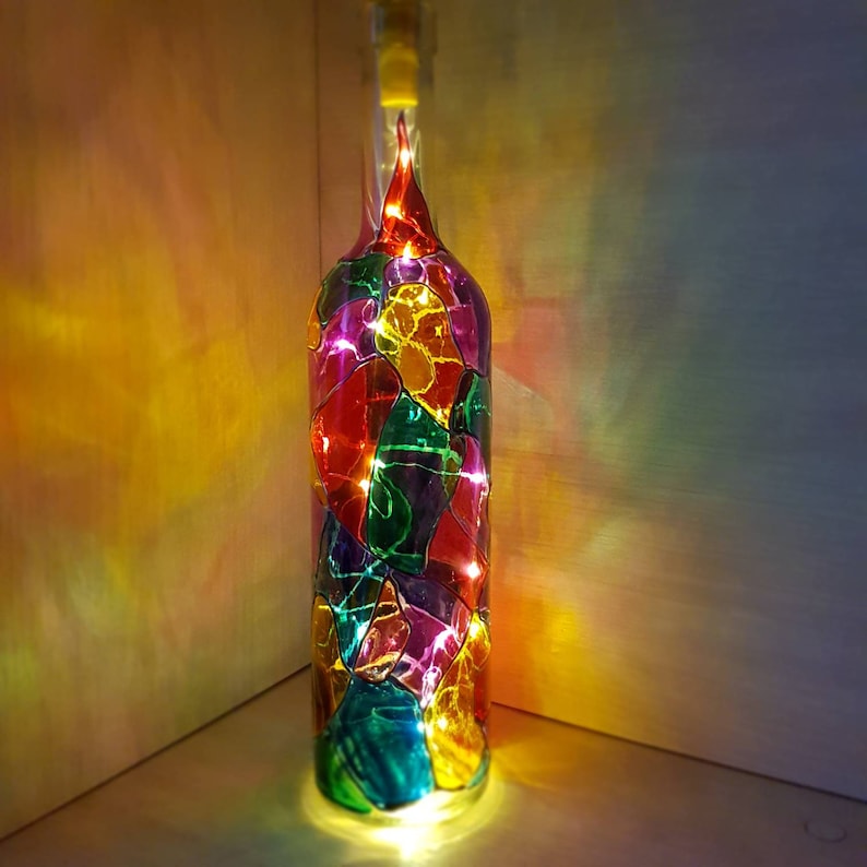 Fairy Lights Unique Night Light Mood Lighting Wine Bottle Lamp Etsy