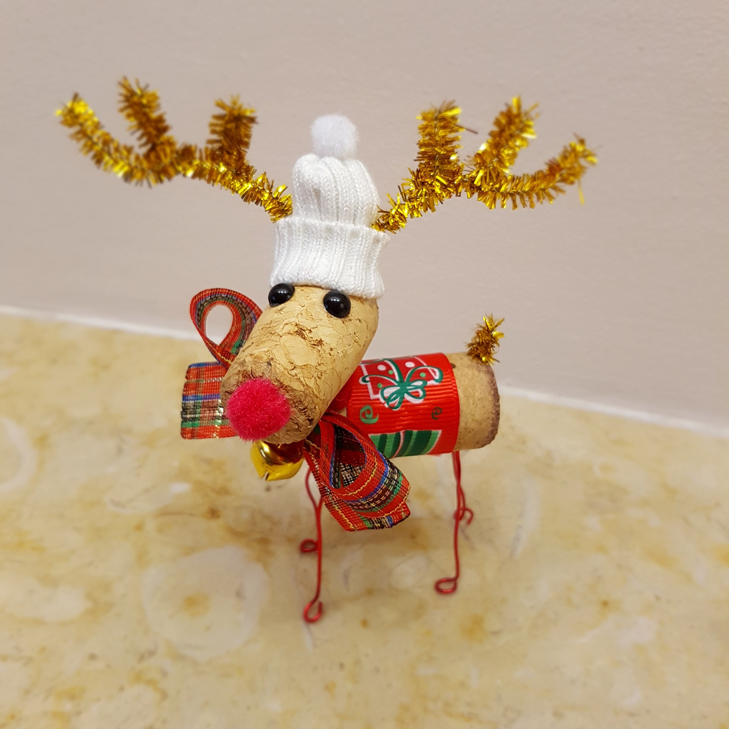 Reindeer Ornament Wine cork Reindeer Wine cork ornaments Etsy
