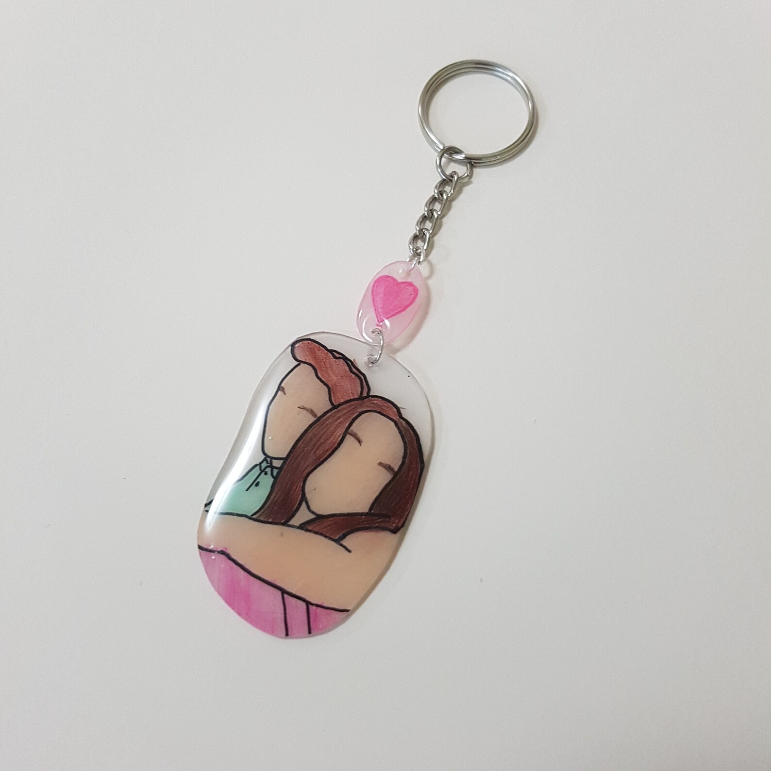 Custom portrait keychain Faceless portraits Cute couple gift Etsy