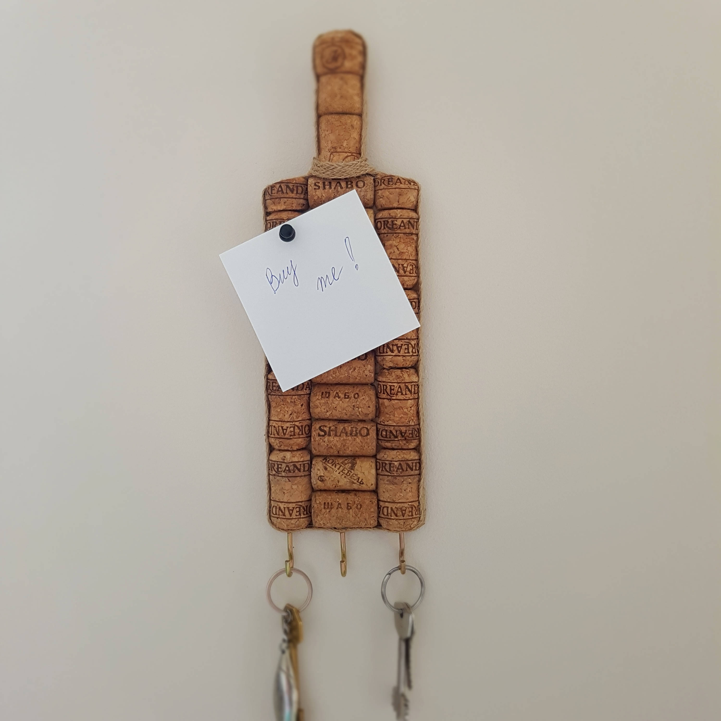 Wine Cork Wall Organizer Wine Cork Message Board Key Etsy