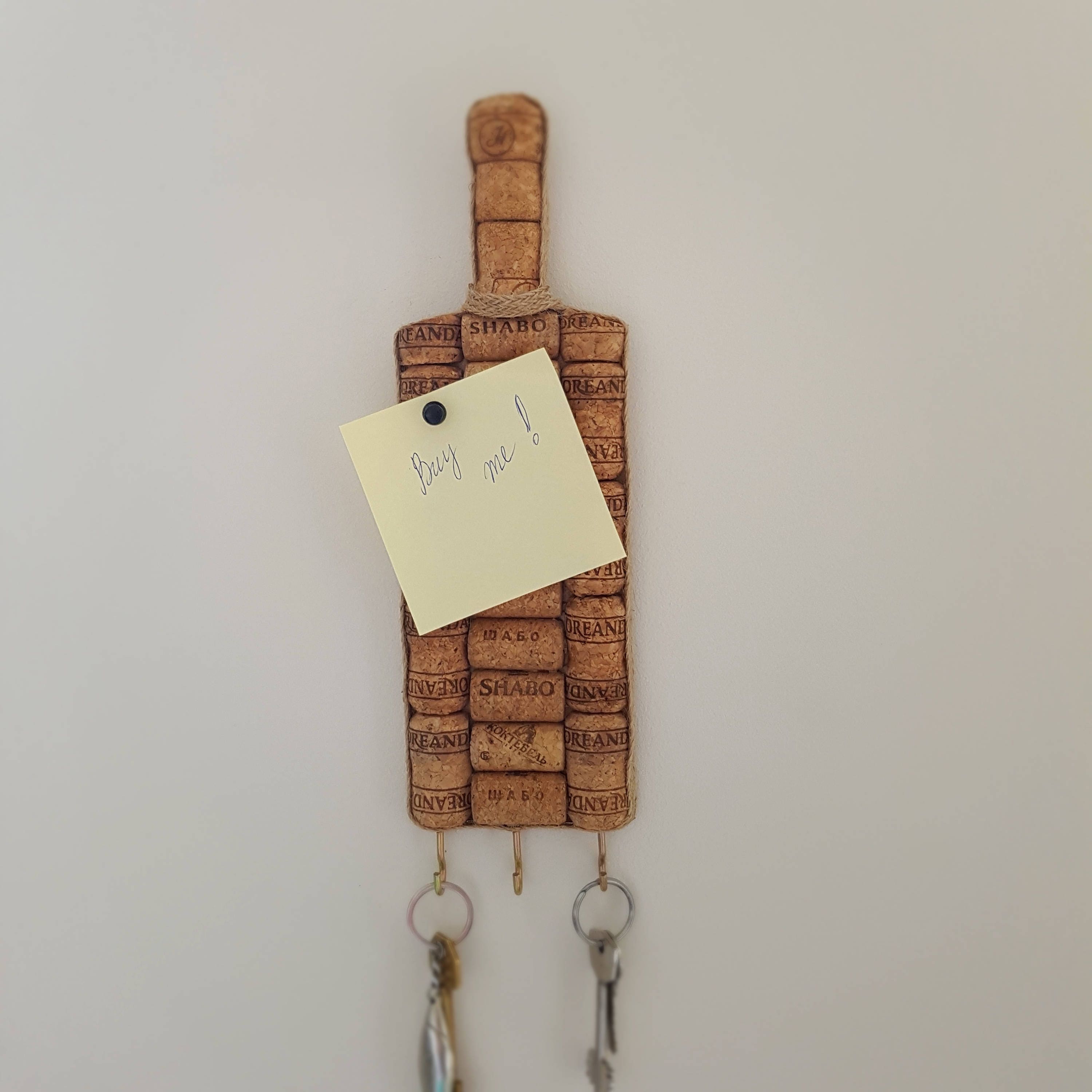 Wine Cork Wall Organizer Wine Cork Message Board Key Etsy