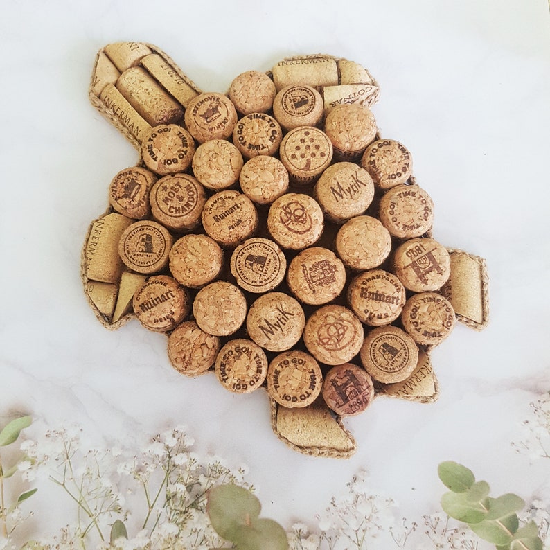 Tortoise Wine Cork Wall Decor Wine Cork Message Board Wine Etsy