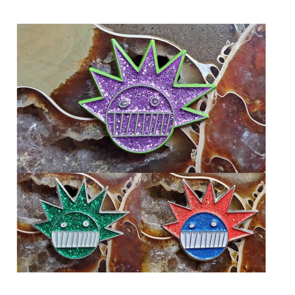 Ween Boognish soft enamel pin with glitter / glow - choose your color