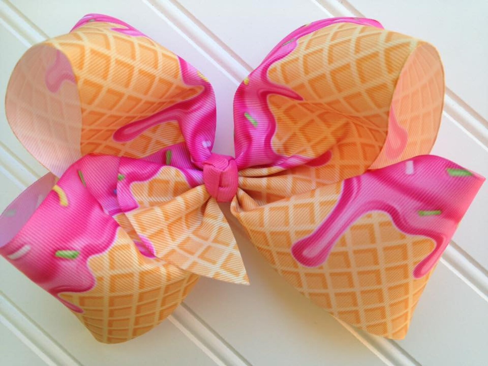 Ice Cream Hair Bow Ice Cream Hair Clip Ice Cream Birthday Etsy