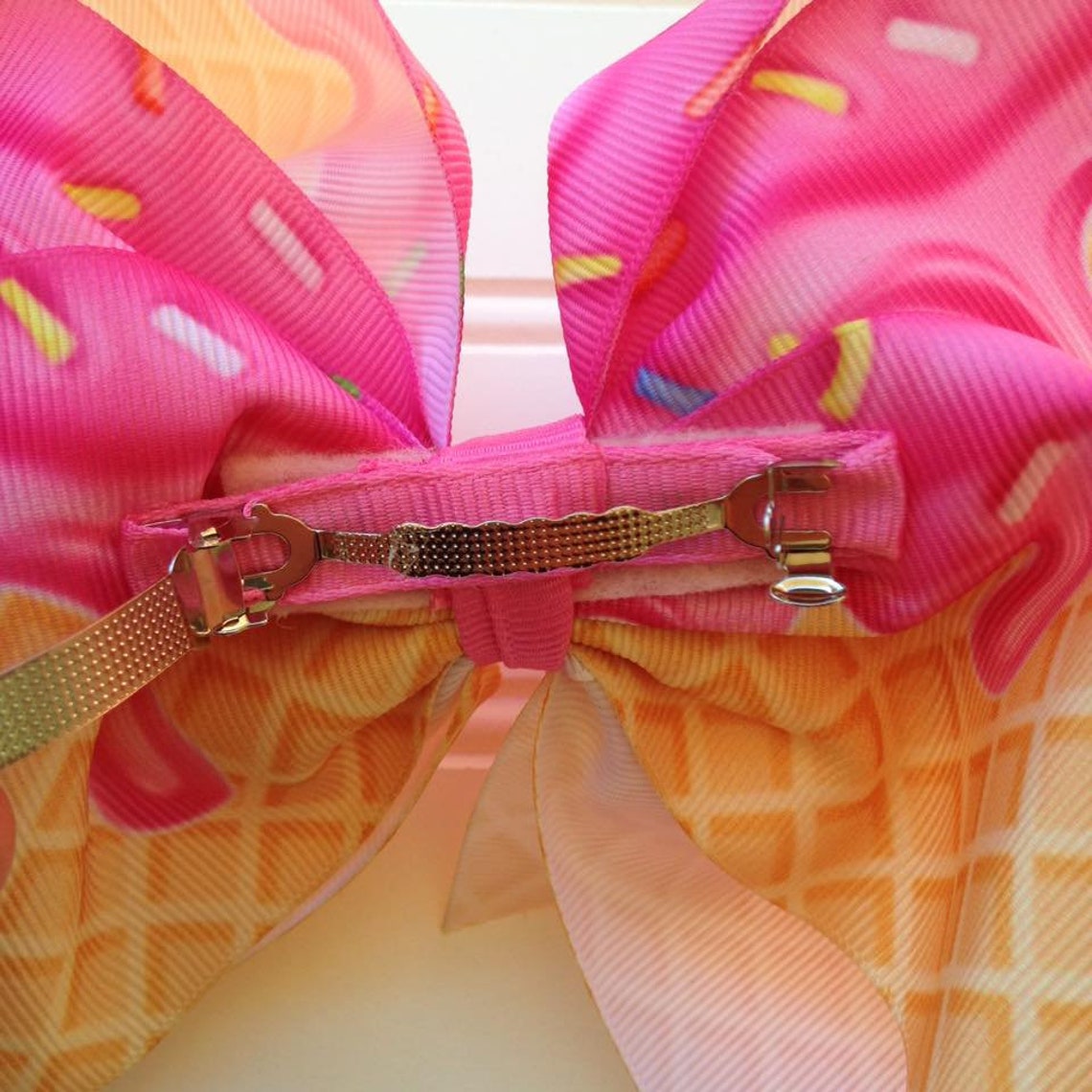 Ice Cream Hair Bow Ice Cream Hair Clip Ice Cream Birthday Etsy
