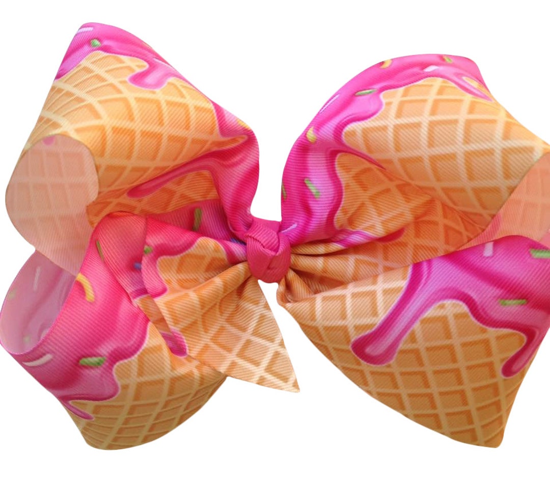Ice Cream Hair Bow Ice Cream Hair Clip Ice Cream Birthday Etsy