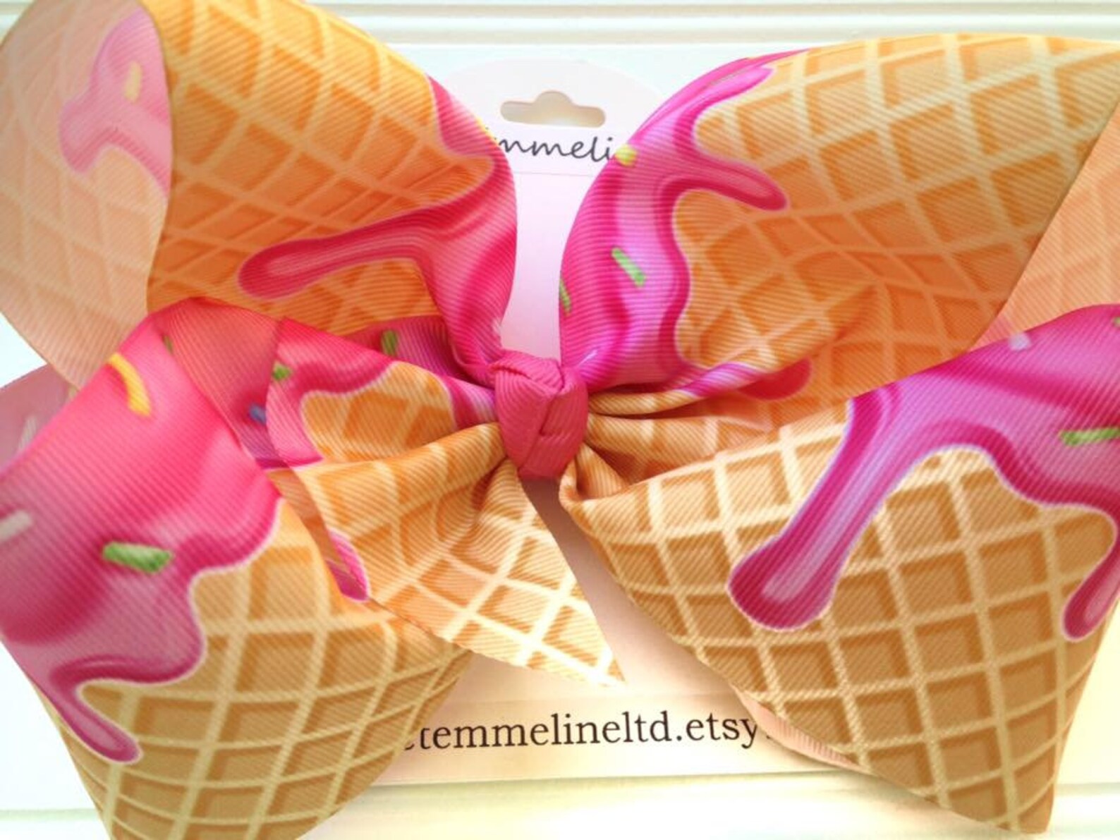 Ice Cream Hair Bow Ice Cream Hair Clip Ice Cream Birthday Etsy
