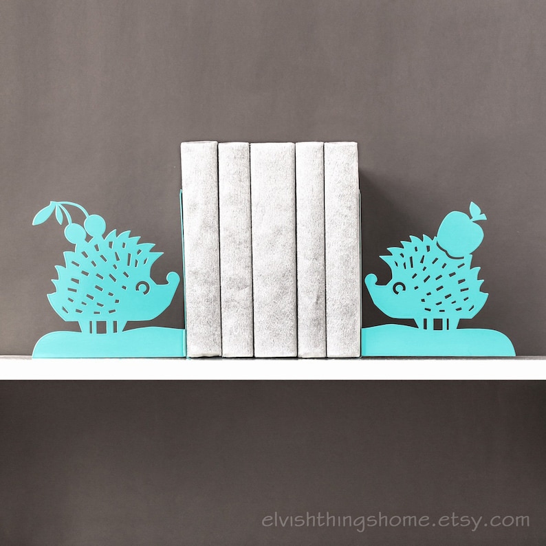 Hedgehog bookends Woodland nursery decor Baby boy nursery Book Etsy
