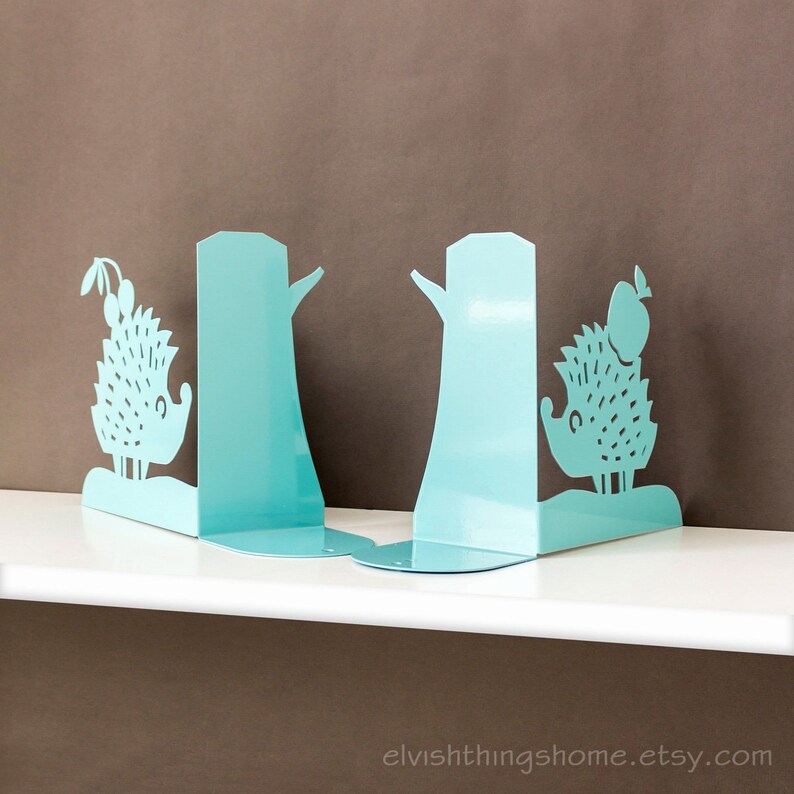 Hedgehog bookends Woodland nursery decor Baby boy nursery Book Etsy