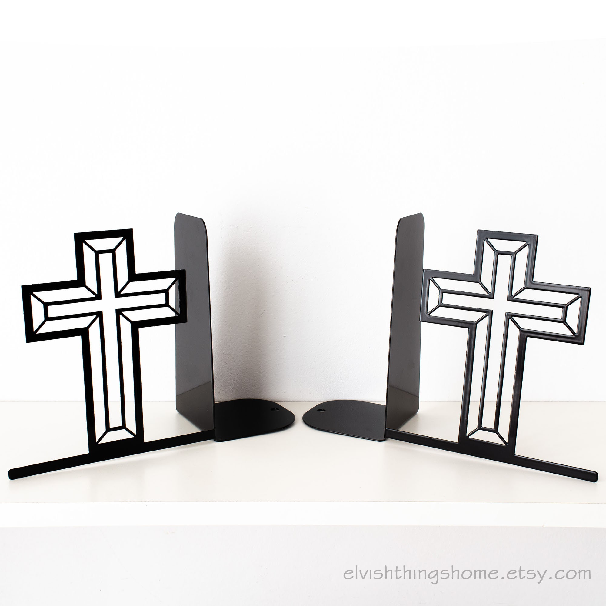 Cross bookends Christian book ends Christian gifts Book shelf Etsy