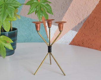 Vintage candlestick brass and copper 50s