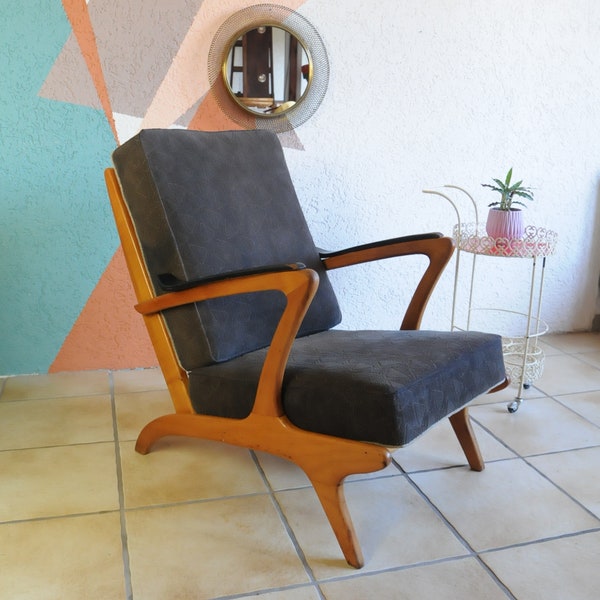 Vintage designer armchair Boomerang armchair 50s