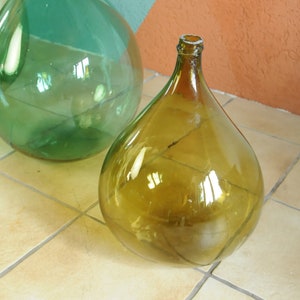 Vintage balloon bottle wine bottle Demijohn Damigiana glass bottle antique