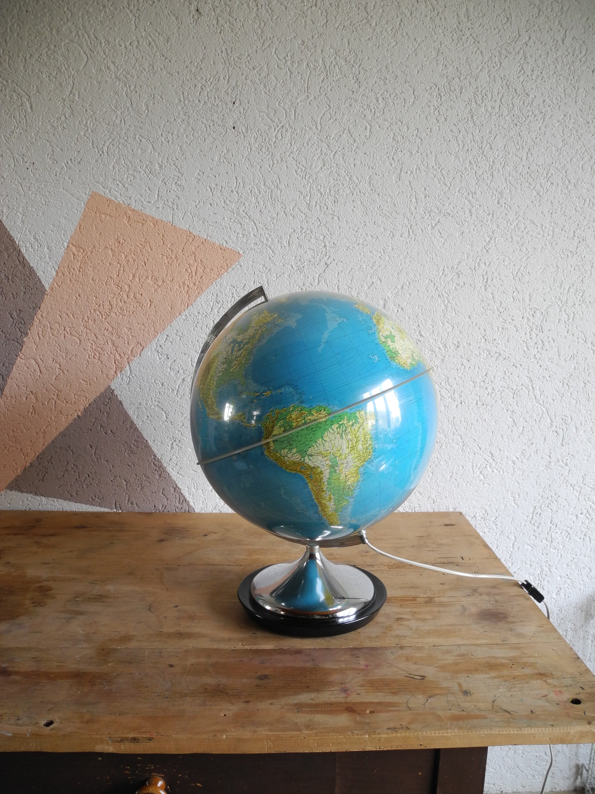 Vintage Globe Illuminated 70s De Agostini Etsy
