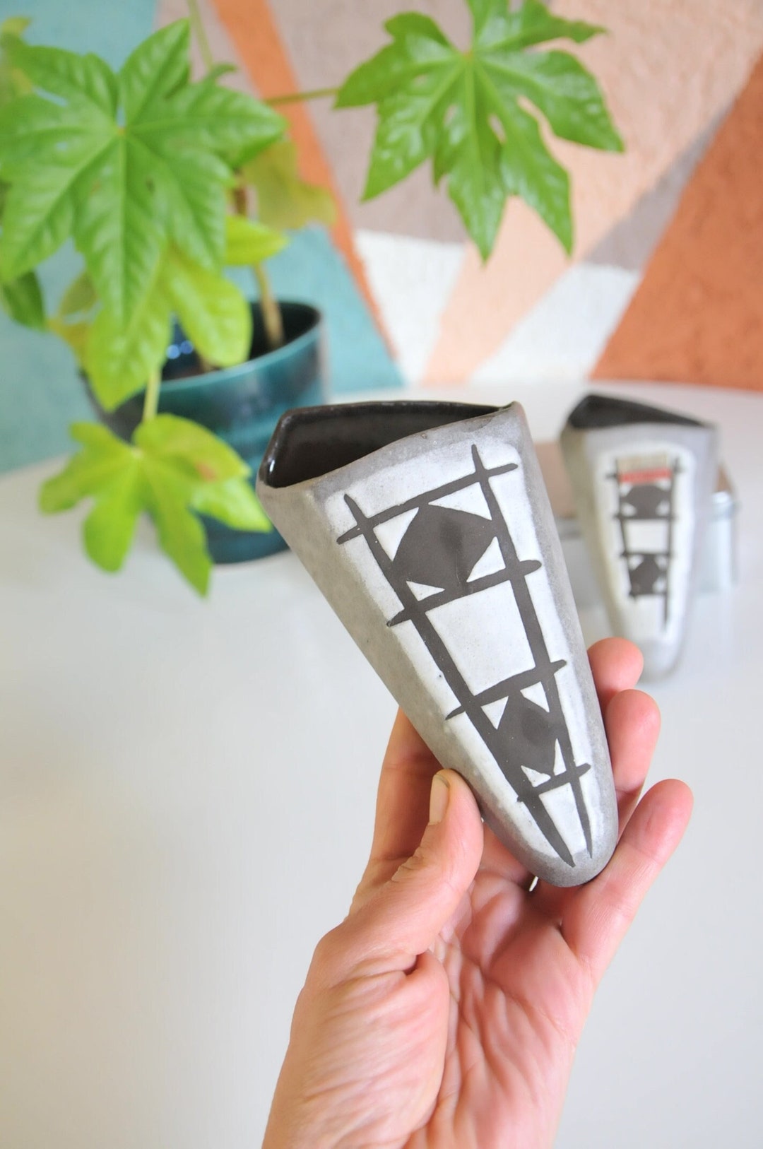 Vintage Wall Vases From Scheurich From the 50s Etsy