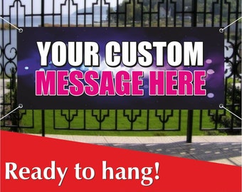 Custom Vinyl Banner Custom Party Banner Birthday Banner Custom Etsy
