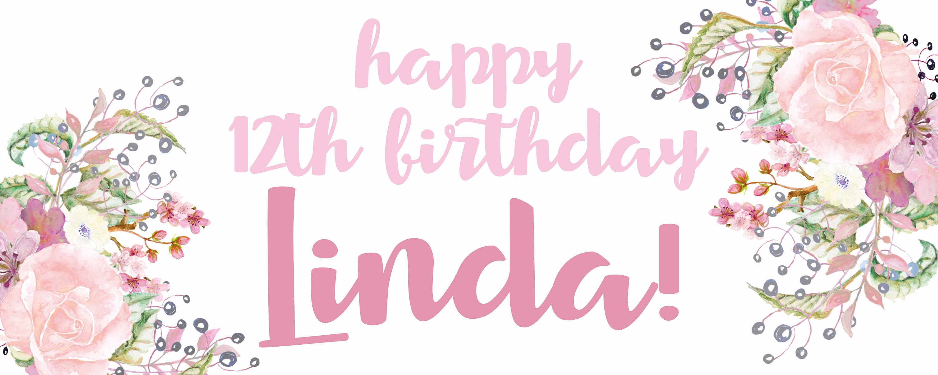 Happy 12th Birthday Vinyl Banner Custom Birthday Party Banner | Etsy