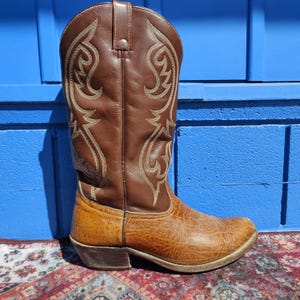 Boulet cowboy boots in brown leather size usa 9 men handmade in canada