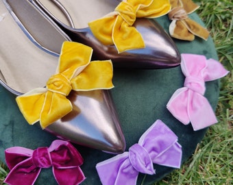 Velvet Bow Shoe Clips