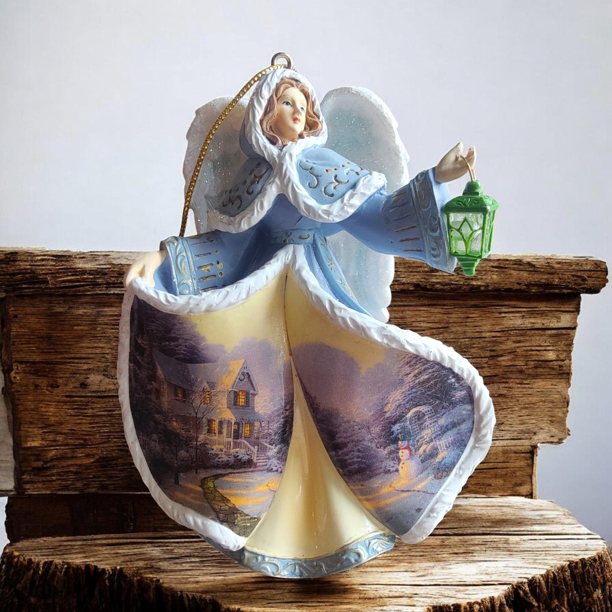 Thomas Kinkade Vintage Christmas Ornaments Winter Angels of Light