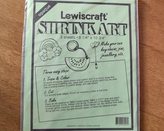 Vintage Deadstock Lewiscraft Shrink Art Sheets - Opaque White (Set of 3)