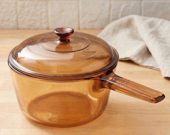 Vintage Amber Visions by Corning Pyrex 1.5L Saucepan with Lid