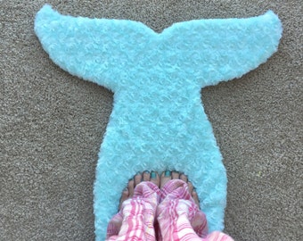 Mermaid Decor Rug Under the Sea Bedroom Beach House Room Dorm Turquoise Tail MER-MAT Bathroom Mat - Nursey - Teal Carpet