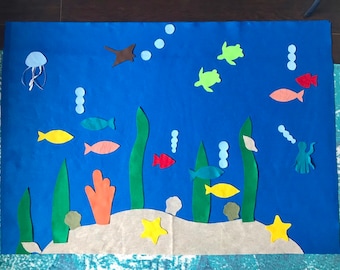 Feutre Mat Toy Wall Océan - Les enfants jouent sous la mer Sensory Indoor Fun Learning Chambre d’enfants