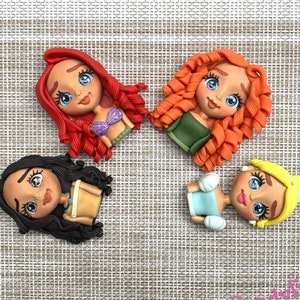 Clay centers for bows, Clay centers for hairbow, Biscuit Dolls, Doll Air Dry Clay, Handmade Clays charm, Clay centerpiece, Clay Applique.