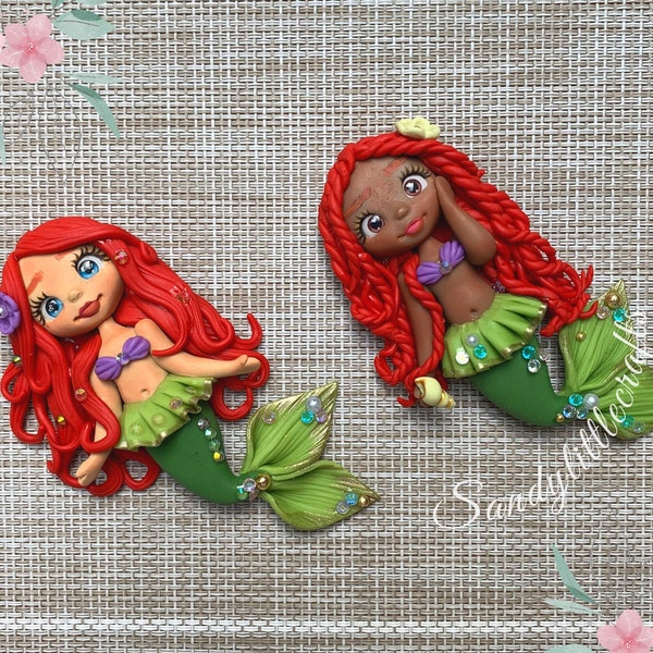 Mermaid Clay/ Clay Princess/ Clay Dolls For Bow/ Clay Embellisments/ Clay Applique/ Cold Porcelain Clay/ Cold Porcelain Doll/ Clay Flat Back