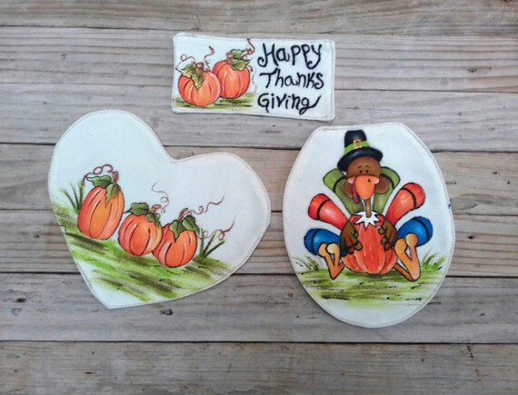 Thanksgiving Decor Toilet Cover Set Bathroom Toilet Lid Etsy