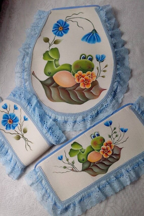 Bathroom Cover Set Frog Bathroom Decor Toilet Seat Cover Etsy
