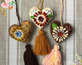Mexican Ornaments/ Mexican Tassel Bag/ Mexican Heart Ornament/ Heart Felt Creations/ Mexican Christmas Ornaments/ Mexican Favors.