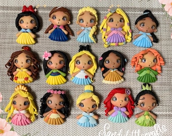 Clay Princess/ Clay Embellishments/ Clay Centers For Bows/ Doll Handmade Clay/ Cold Porcelain Dolls/ Bow Centers / Clay Hair Bows.