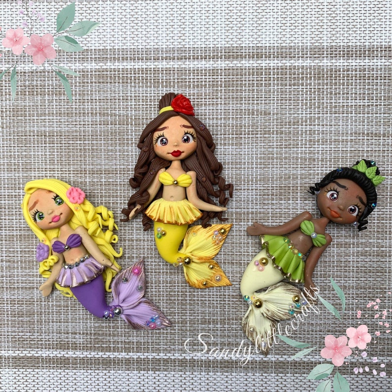 Mermaid Clay Air Dry Mermaid Bow Centerpiece Clay Hair Bow Etsy