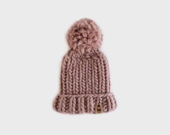 SQUEEZE - Mauve Hat - Newborn, baby, children & adult size beanie