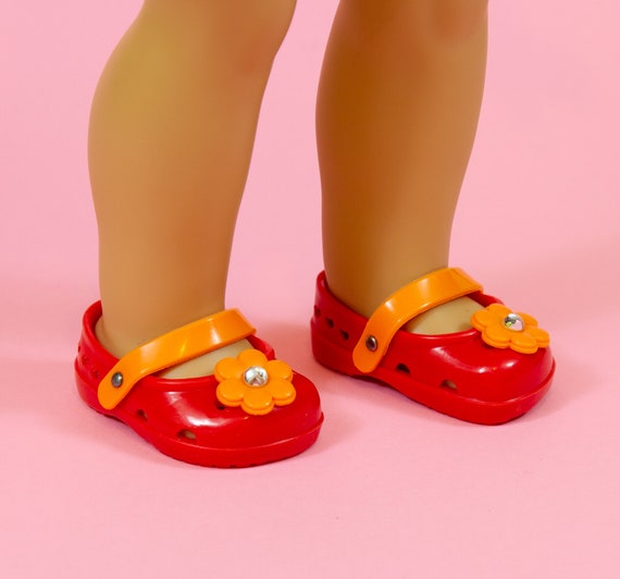 ORANGE Strappy DOLL SANDALS SHOES fits American Girl 14.5/" WELLIE WISHERS