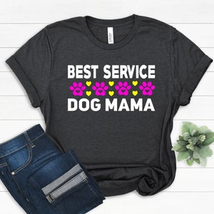 Service Dog Mama Shirt: Dog Paw Print Tee